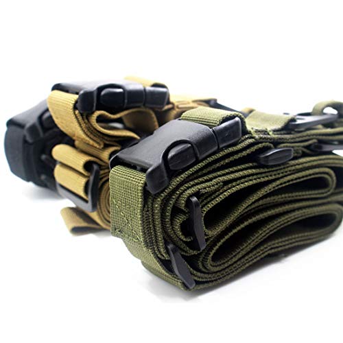 NO LOGO X-Baofu, Honda del Arma for la Caza Tres Puntos Ajustable Honda del Rifle táctico Bungee Arma de Airsoft Paintball Correa (Color : Verde)