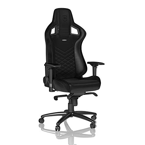 noblechairs Epic Silla de Gaming - Silla de Oficina - Silla de Escritorio - Reclinable a 135 ° - Cuero Sintético PU - 120 kg - Diseño de Asiento de Carreras - Negro