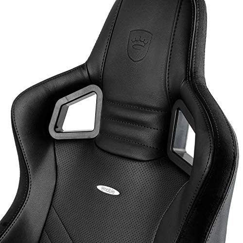 noblechairs Epic Silla de Gaming - Silla de Oficina - Silla de Escritorio - Reclinable a 135 ° - Cuero Sintético PU - 120 kg - Diseño de Asiento de Carreras - Negro