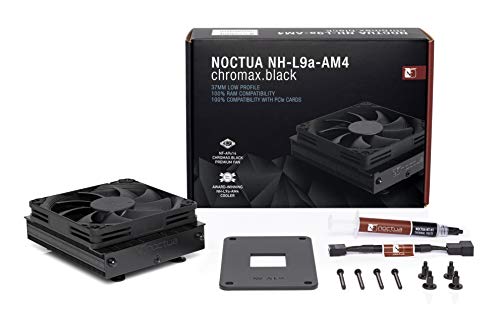 Noctua NH-L9a-AM4 chromax.Black, Disipador de CPU de 92 mm y Bajo Perfil (Negro)