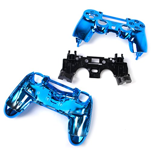 non-brand Funda Carcasa Completa de Botones Piezas de Respuesto para Mando Sony PS4 - Azul