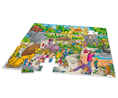 noris Puzzle XXL y Juego de Escalera – 2 en 1 – Alrededor del Tema Zoo – con 45 Piezas – a Partir de 3 años (Simba 606031913)
