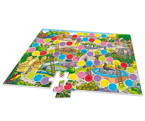 noris Puzzle XXL y Juego de Escalera – 2 en 1 – Alrededor del Tema Zoo – con 45 Piezas – a Partir de 3 años (Simba 606031913)