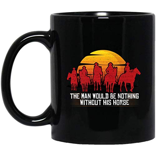 Nothing Without Horse Red Sunset Redemptions RDR2 11 oz. Black Mug