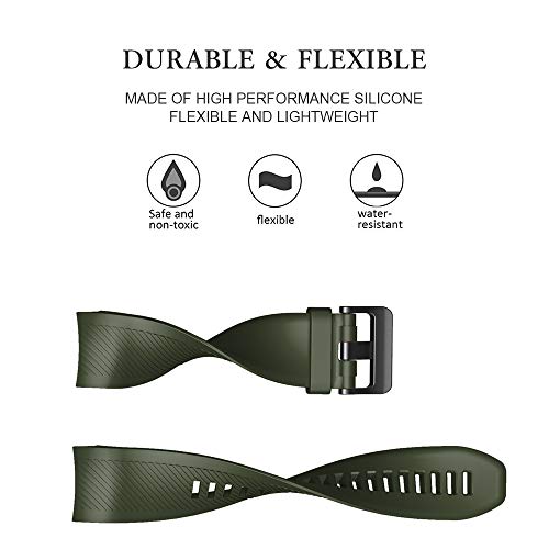 NotoCity Correa Compatible con Samsung Gear S3 Classic/Frontier/Galaxy Watch 46mm, Correa de Reloj de Silicona Suave Compatible con Gear S3 Classic/ S3 Frontier/Galaxy 46mm (Verde Militar)