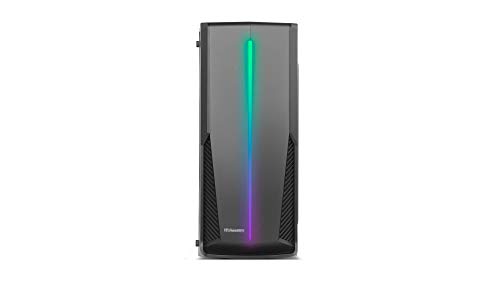 Nox Hummer Spark -NXHUMMERSPARK - Semitorre tira LED ARGB Rainbow ATX-Micro ATX, lateral acrílico, espacio hasta 3 ventiladores, USB 3.0, compatible con graficas de gran tamaño, color negro