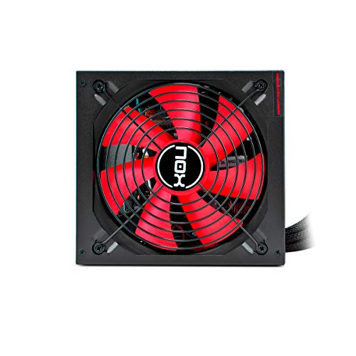 Nox NX 650W - NXS650 - Fuente de Alimentación 650W, compatible con SLI&Crossfire, ventilador 140mm, utra silenciosa, Multi GPU compatible, PFC activo, color negro