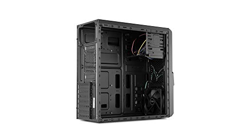 Nox PAX - NXPAX - minitorre ATX y micro ATX, USB 3.0, frontal acabado metal mesh, LED, espacio hasta 3 ventiladores y 4 discos duros, compatible con graficas de gran tamaño, color negro/azul