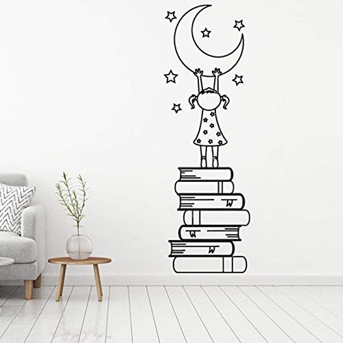 NSRJDSYT Libro para niños, calcomanía de Vinilo para Pared, Libros, Cita, Sala de Lectura, Biblioteca, Tienda, decoración, Pegatinas de Pared para niños, decoración de h 57x19cm