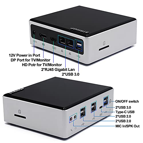 NUC Mini PC M3 Core i3-7020U Windows 10 Pro, 32GB 2666MHz DDR4 1TB M.2 SSD, Intel HD Graphics 620, Mini computadora de Escritorio de Alto Rendimiento, Oficina, WiFi Dual, 2 * LAN, 8 * USB, BT