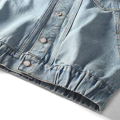 Nuevas Letras Bordadas en la Espalda Chaquetas de Mezclilla para Hombre con Estilo Temporadas de Hip Hop Abrigo de Prendas de Vestir Exteriores Simple Informal, Ligh