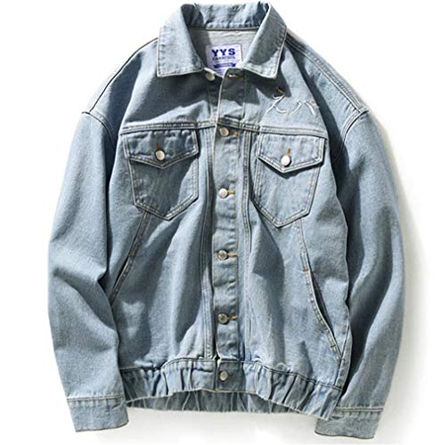 Nuevas Letras Bordadas en la Espalda Chaquetas de Mezclilla para Hombre con Estilo Temporadas de Hip Hop Abrigo de Prendas de Vestir Exteriores Simple Informal, Ligh