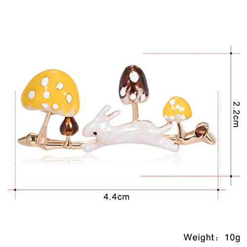 N/W Cartoon Mushroom and Rabbit Brooch Birthday Gifts Animal Jewellery Brooch Pins