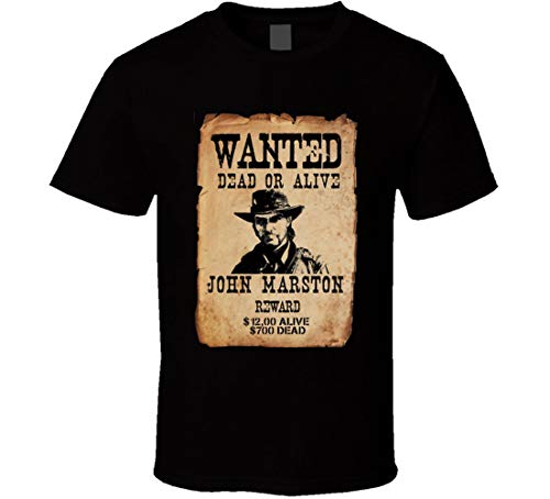 N/Y Red Dead Redemtion 2 Wanted Poster - Camiseta de videojuego, color negro Negro Negro ( XL