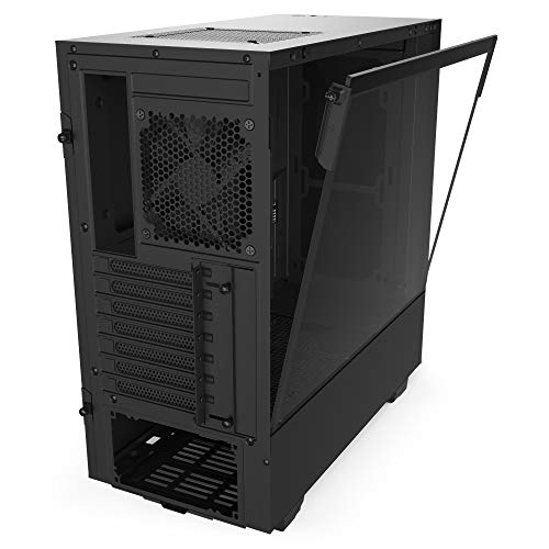 NZXT H510 - Caja PC Gaming Semitorre Compacta ATX - Panel frontal E/S Puerto USB de Tipo C - Panel lateral de Cristal Templado - Preparado para Refrigeración líquida - Negro