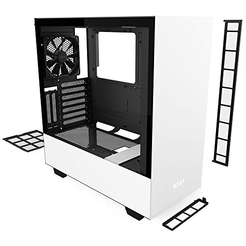 NZXT H510i - Caja PC Gaming Semitorre Compacta ATX - Panel frontal E/S Puerto USB de Tipo C - Montaje Vertical de la GPU - Panel Lateral de Cristal Templado - Iluminación RGB integrada - Blanco/Negro