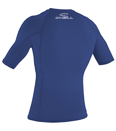 O 'Neill Wetsuits Basic Skins S/S Crew - Camiseta de poliester para hombre con proteccin UV Azul azul Talla:large