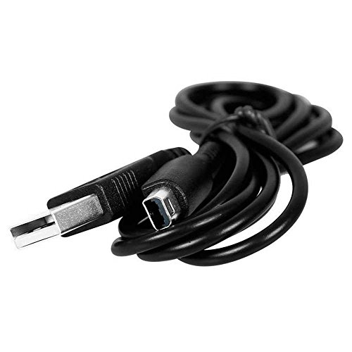 OcioDual Cable de Carga USB para Nintendo 3DSXL/2DS/DSiXL Negro