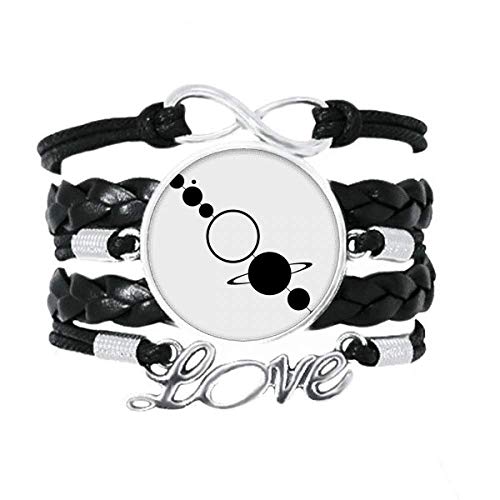 OFFbb-USA Serial Planetario Satélite Yuxtaposición Pulsera Amor Accesorio Trenzado de Cuero Pulsera de Tejer Pulsera de Regalo