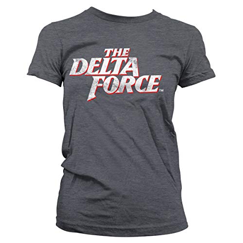 Oficialmente Licenciado The Delta Force Washed Logo Mujer Camiseta (Heather Oscuro), Medium
