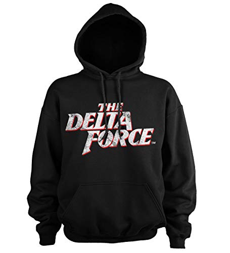 Oficialmente Licenciado The Delta Force Washed Logo Sudaderas con Capucha (Negro), Medium