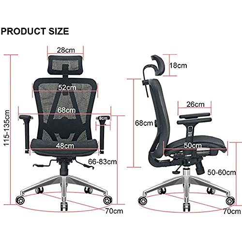 Oficina en el hogar Sillas para juegos Silla ergonómica Sillas para videojuegos Sillas y taburetes, con soporte lumbar ajustable, respaldo alto con ajuste grueso, cojín de algodón, reposacabezas y bra