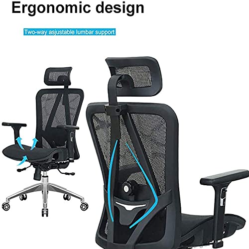 Oficina en el hogar Sillas para juegos Silla ergonómica Sillas para videojuegos Sillas y taburetes, con soporte lumbar ajustable, respaldo alto con ajuste grueso, cojín de algodón, reposacabezas y bra