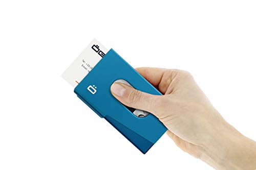 Ögon Smart Wallets - Tarjetero de Visita de Aluminio One Touch - Capacidad 15 Tarjetas - Azul