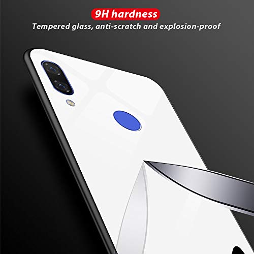 Oihxse Moda Case Compatible para OnePlus 6 Funda Vidrio Templado con Cuerda Cordón TPU Silicona Suave Bumper Cover Anti-Choques Anti-Rasguños Cáscara de Cristal Estuche,A4