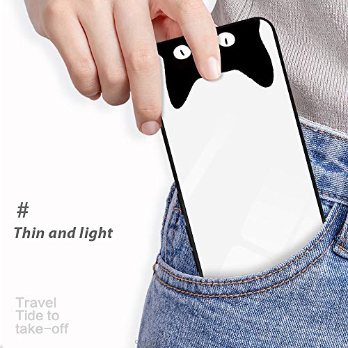 Oihxse Moda Case Compatible para OnePlus 6 Funda Vidrio Templado con Cuerda Cordón TPU Silicona Suave Bumper Cover Anti-Choques Anti-Rasguños Cáscara de Cristal Estuche,A4