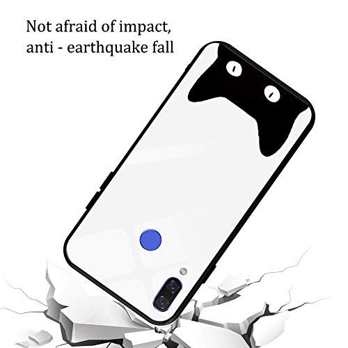 Oihxse Moda Case Compatible para OnePlus 7T Pro Funda Vidrio Templado con Cuerda Cordón TPU Silicona Suave Bumper Cover Anti-Choques Anti-Rasguños Cáscara de Cristal Estuche,A4