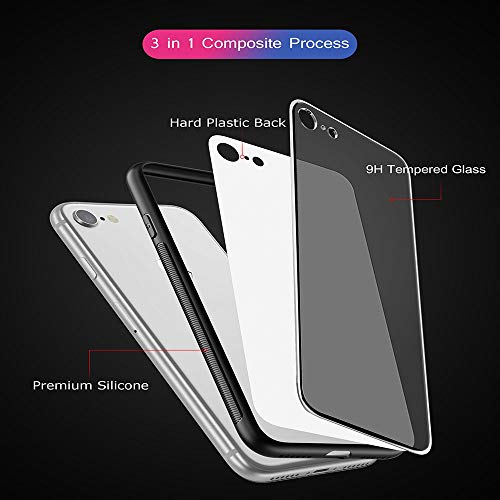 Oihxse Moda Case Compatible para OnePlus 7T Pro Funda Vidrio Templado con Cuerda Cordón TPU Silicona Suave Bumper Cover Anti-Choques Anti-Rasguños Cáscara de Cristal Estuche,A4