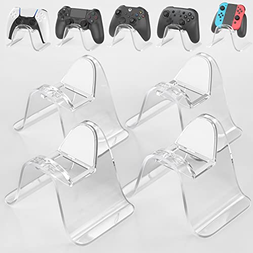 OIVO Soporte Mando apilables x 4 Paquete, Soporte Mando Universal en la Mesa para Mando PS5 / PS4 / Xbox/Stadia/Switch Pro, Soporte Mando PS4 Transparente, Juego de 4 Piezas