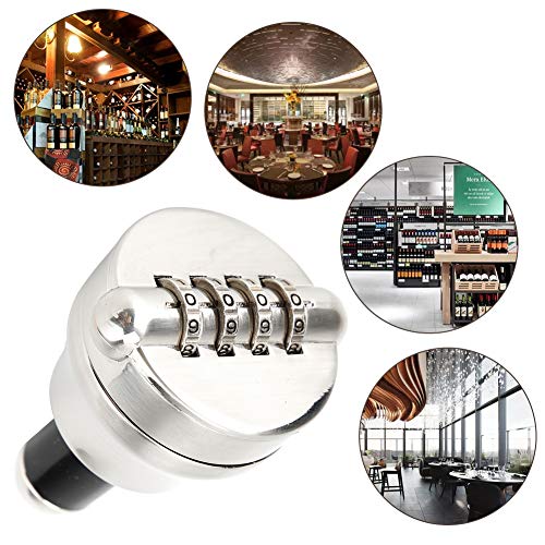 Okuyonic Cerradura De Contraseña De Vino, Cerradura De Tapón De Botella Durable 4 Dígitos Cerradura De Combinación De Vino Portátil Práctico para La Conservación De Vino para Pub