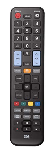 One For All URC1910 - Mando a distancia de reemplazo para Televisores Samsung – Control remoto universal para todo tipo de TVs de la marca Samsung – negro