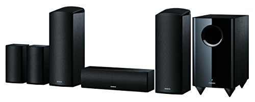 Onkyo SKS-HT588(B) Sistema de Altavoces de Cine en casa de 5.1.2 Canales (6 Piezas), Capacidad para Dolby Atmos, 130 W de Potencia, subwoofer Activo de 80 W, Negro