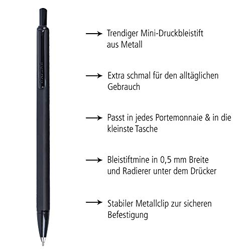 Online 21624/3D Flash Black - Portaminas (metal, extrafino, 0,5 mm, 1 unidad), color negro