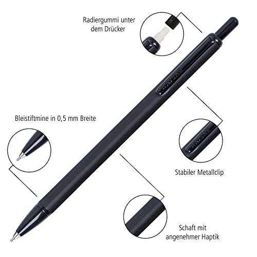 Online 21624/3D Flash Black - Portaminas (metal, extrafino, 0,5 mm, 1 unidad), color negro