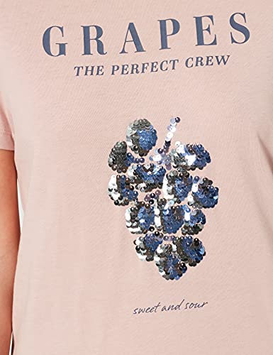 Only ONLKITA Life REG S/S Top Box JRS Camiseta, Adobe Rose/Print: Grapes, M para Mujer