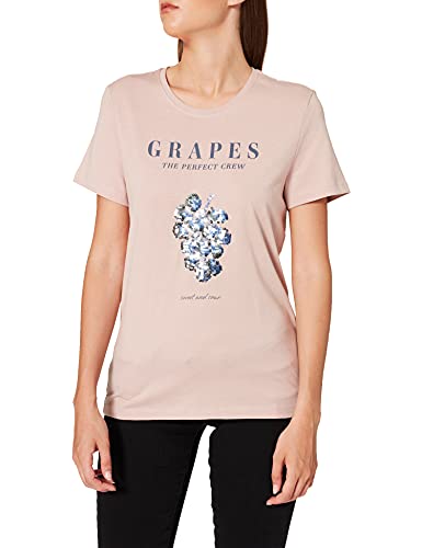 Only ONLKITA Life REG S/S Top Box JRS Camiseta, Adobe Rose/Print: Grapes, M para Mujer
