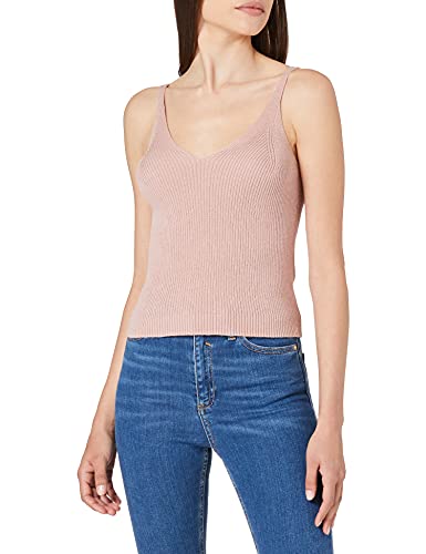 Only Onllina S/L Top Knt Noos Camiseta sin Mangas, Adobe Rose/Detalles: w. Melange, Mujer