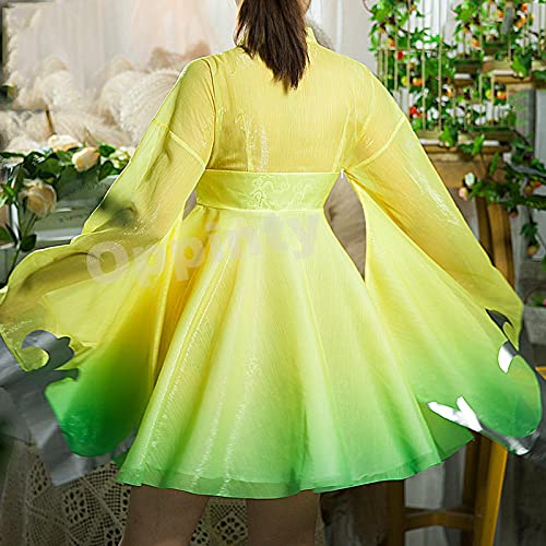 Oppinty Juego de anime Honor of Kings Cai Wenji Disfraces de cosplay de piel original Traje de vestido de Halloween XL Amarillo