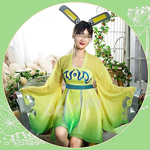 Oppinty Juego de anime Honor of Kings Cai Wenji Disfraces de cosplay de piel original Traje de vestido de Halloween XL Amarillo