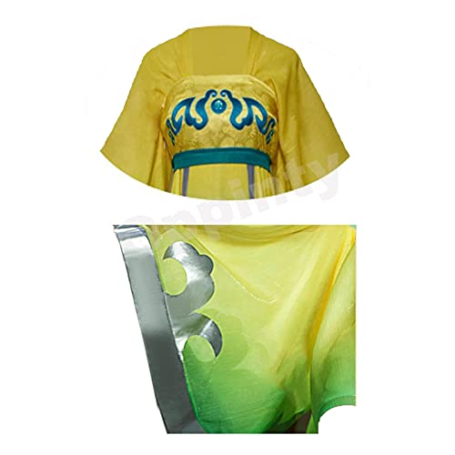 Oppinty Juego de anime Honor of Kings Cai Wenji Disfraces de cosplay de piel original Traje de vestido de Halloween XL Amarillo