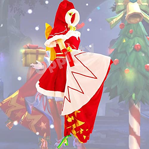 Oppinty Juego de anime Honor of Kings Diao Chan Christmas Love Song skin cosplay disfraces traje de Navidad S rojo