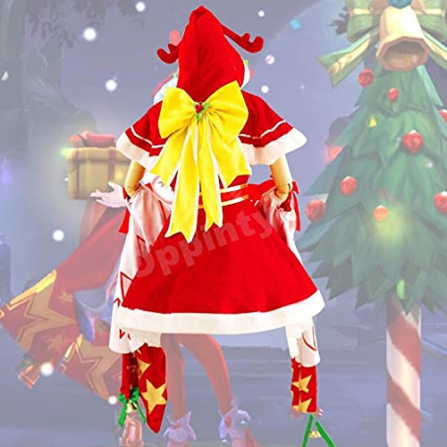 Oppinty Juego de anime Honor of Kings Diao Chan Christmas Love Song skin cosplay disfraces traje de Navidad S rojo