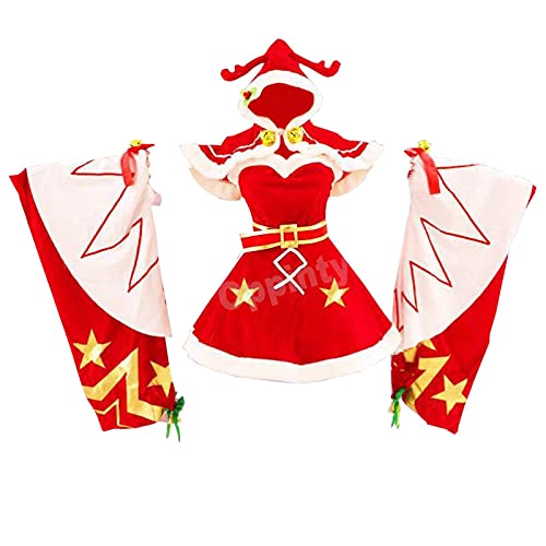 Oppinty Juego de anime Honor of Kings Diao Chan Christmas Love Song skin cosplay disfraces traje de Navidad S rojo