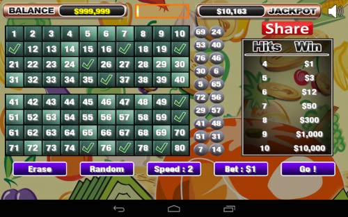 Orange Fruits Keno Game HD