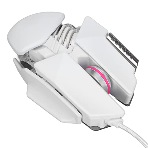 Ordenador Portátil Ratón USB Ratones para Juegos con Cable Efecto De Iluminación Refrigerado por Agua Ajuste Telescópico Programación Macro Ratón RGB para Reproductor De Juegos para Windows