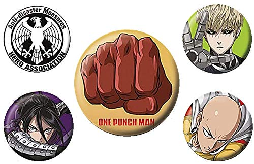 Original One Punch Man - Juego de emblemas de botón (5 piezas)